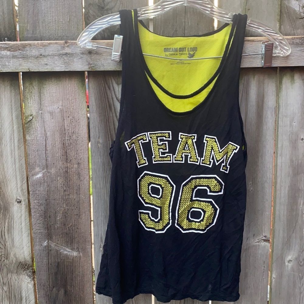 Dream out loud jersey tank top sz. L
